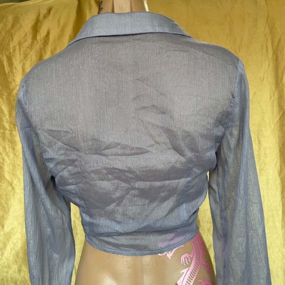 Cr y Baby sparkly sheer button down - Picture 2 of 5